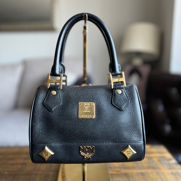 MCM Handbags - MCM Leather Boston Bag